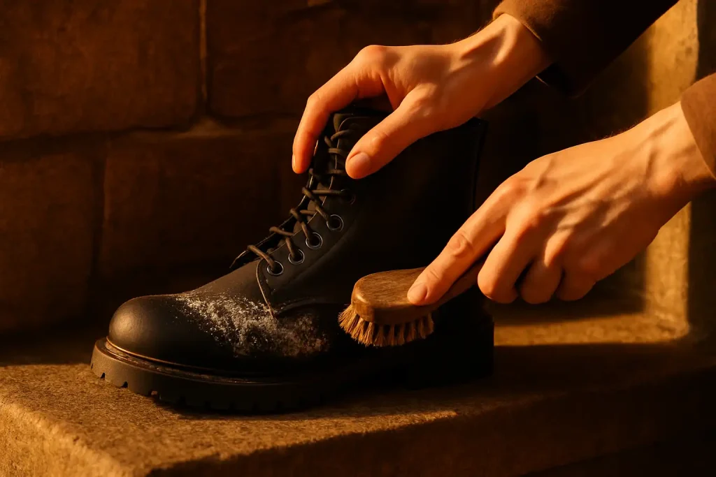 Comment retirer les traces de sel sur les boots en hiver ?