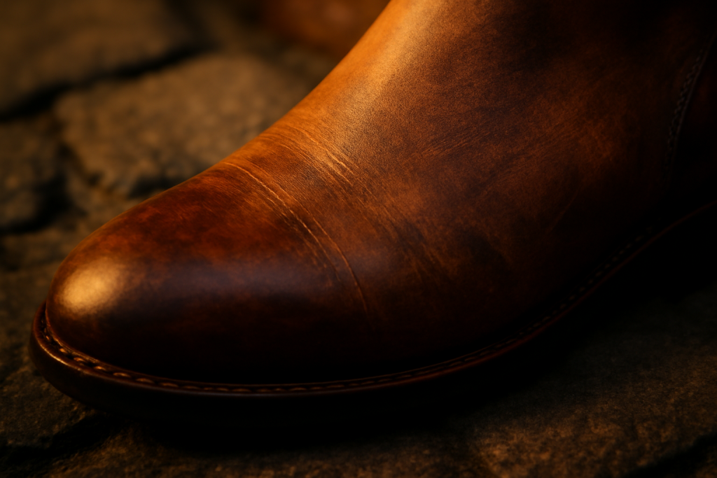 Comment reconnaître un cuir patiné à la main sur des boots ?