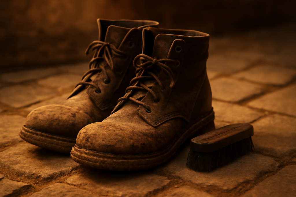 Comment retirer de la boue sèche sur des boots sans rayer le cuir ?