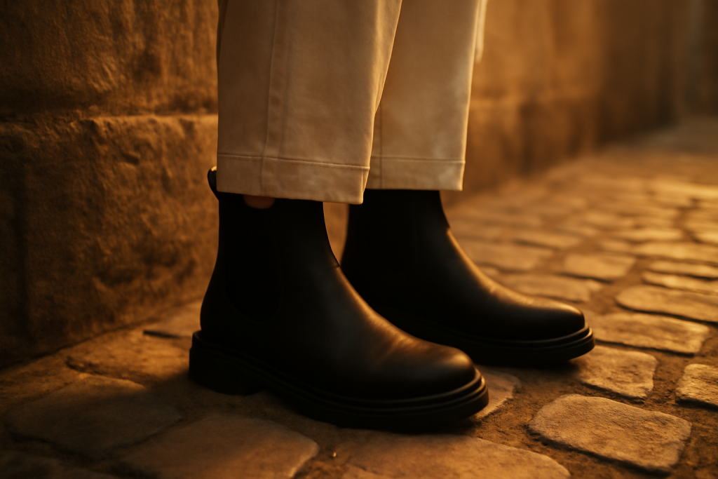 Comment porter des boots avec un pantalon blanc cassé ?