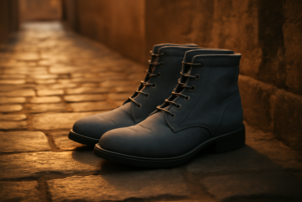 Quelles boots porter avec un pantalon bleu gris ?