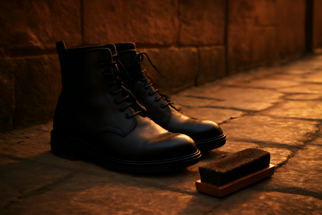 Comment nettoyer rapidement des boots en cuir noir ?